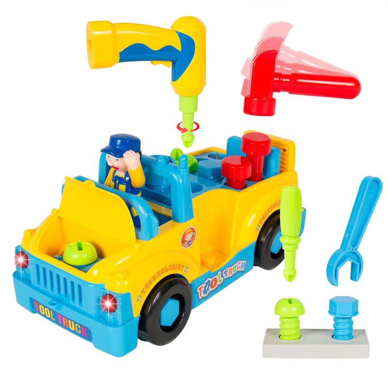 كول تويز مجموعة شاحنة الأدوات من CoolToys مع مثقاب كهربائي وملحقات للأدوات | شاحنة ألعاب بناء للعب التخيلي للأطفال | لعبة تعليمية تعزز مهارات العلوم والتكنولوجيا والهندسة والرياضيات (STEM) وتدعم اللعب القائم على تقمص الأدوار - Image 2
